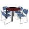Regency Kee Round Table & Chair Set, Wood, Metal, Polypropylene Top TB48RNDMHBPBK44BE - alternate 1